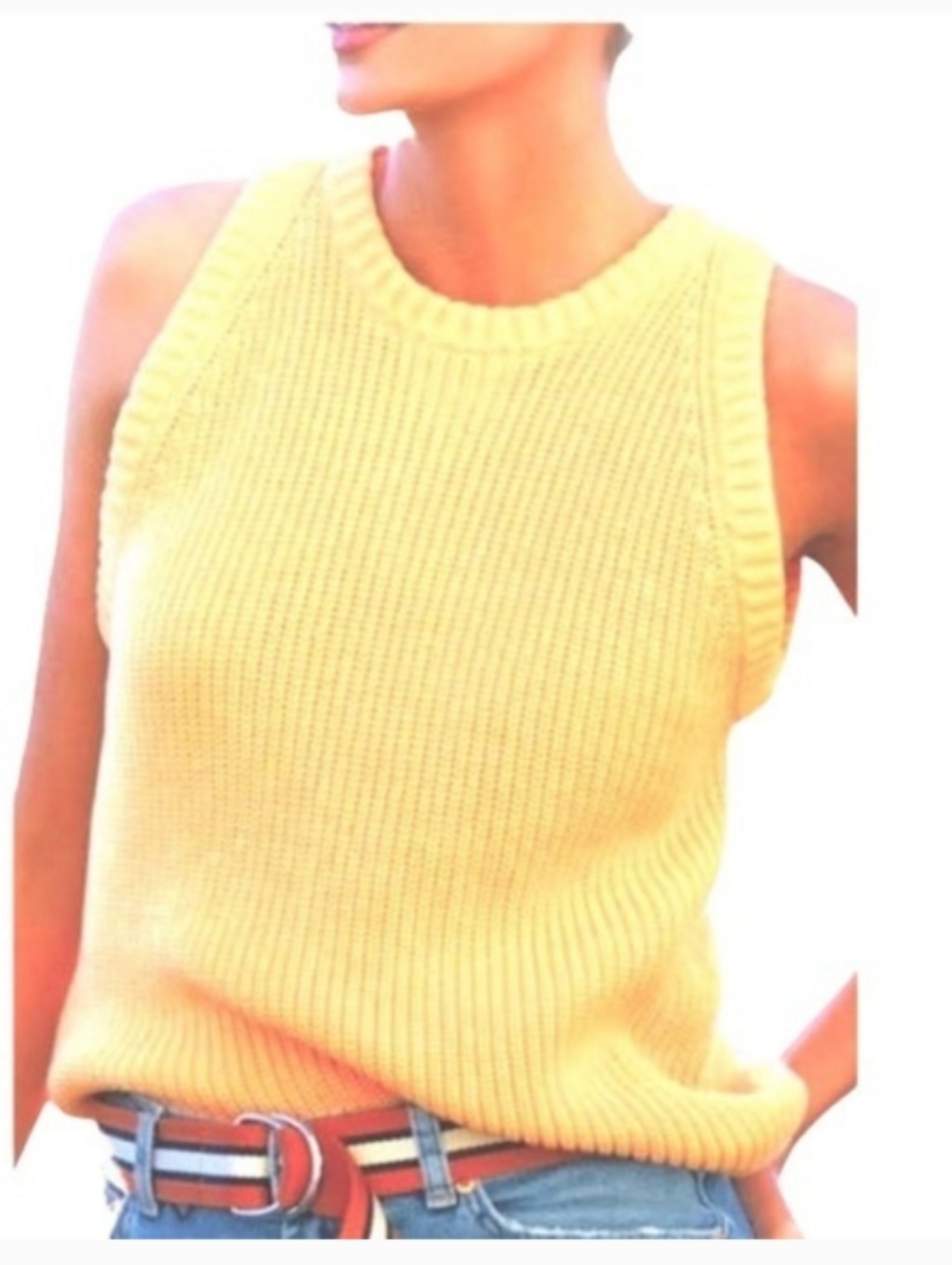 525 America Cotton Knit Sweater Tank Size Large